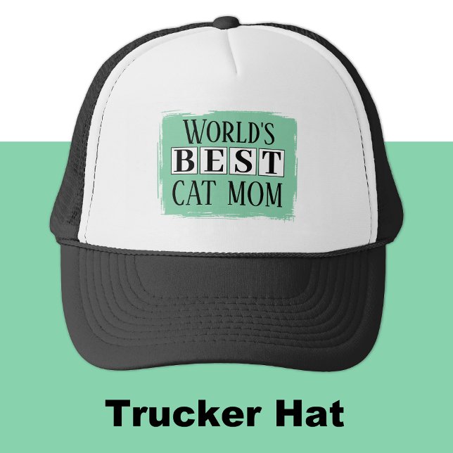 Gorra De Camionero Mejor gato mamá negro verde (Subido por el creador)