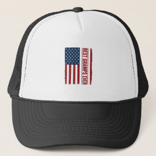 Gorra De Camionero Mejor Gramps Patriótico Diseño Vectorial Bandera_1