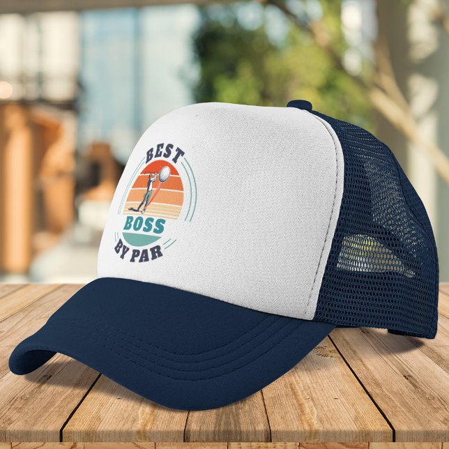 Gorra De Camionero Mejor Jefe De Par Personalizado Retro Golf (Best Boss By Par Custom Retro Golf Trucker Hat)