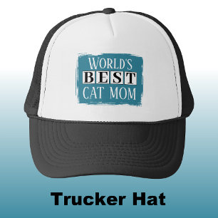 Gorra De Camionero Mejor mamá de gato negro azul