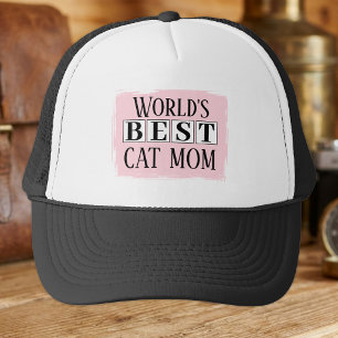 Gorra De Camionero Mejor mamá de gato negro rosa