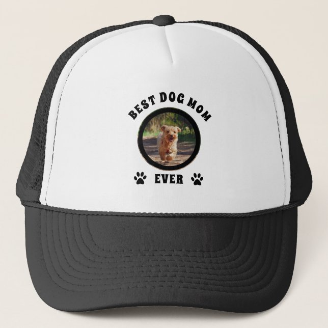 Gorra De Camionero Mejor Mamá Perro Personalizada Foto Personalizada (Anverso)