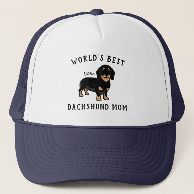 Gorra De Camionero Mejor nombre de perro personalizado de la mamá del (Anverso)
