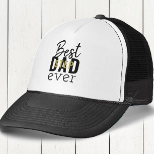 Gorra De Camionero Mejor padrastro jamás Tipografía negra y dorada