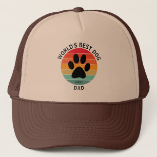 Gorra De Camionero Mejor Papá de Perro del Mundo Huella Retro Atardec