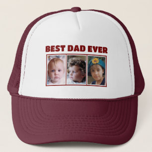 Gorra De Camionero Mejor papá del mundo 3 fotos granate blanco