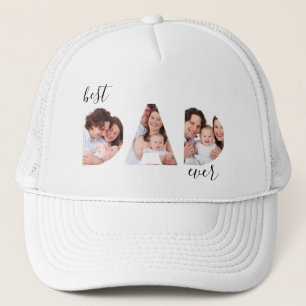 Gorra De Camionero Mejor Papá del Mundo 3 Letras de Fotos Recortadas