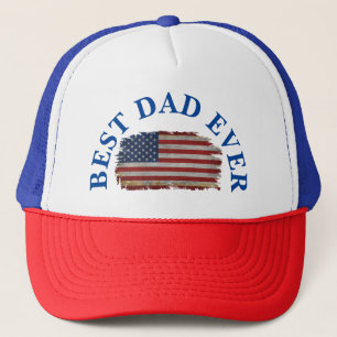 GORRA DE CAMIONERO MEJOR PAPÁ DEL MUNDO BANDERA DE LOS EE. UU. 4 DE J