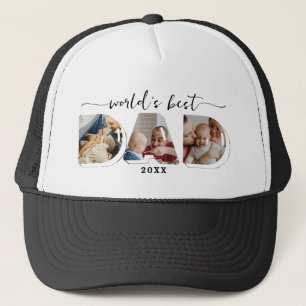 Gorra De Camionero Mejor papá del mundo Día del padre 3 Fotos Collage