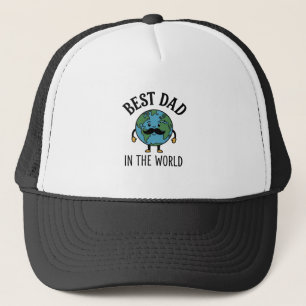Gorra De Camionero Mejor Papá del Mundo Earth Mostacho Diseño de Cami