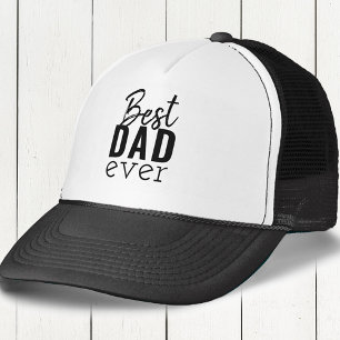 Gorra De Camionero Mejor Papá del Mundo Tipografía Negra y Blanca
