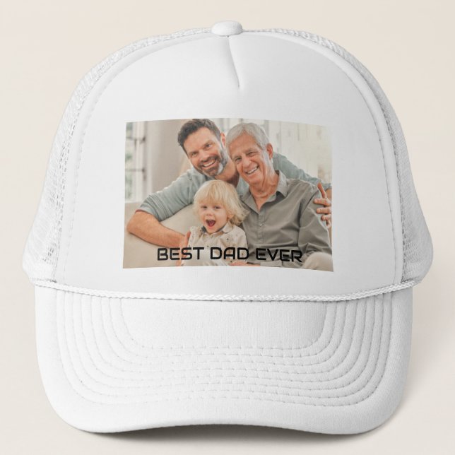 Gorra De Camionero Mejor papá, fotos de la familia de padres, papá (Anverso)