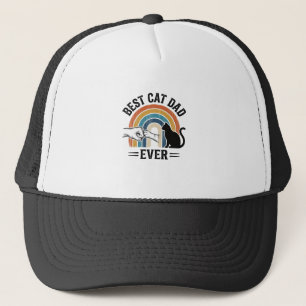 Gorra De Camionero Mejor Papá Gato de Todos los Tiempos Diseño Vintag