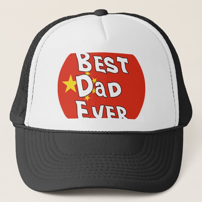 Gorra De Camionero Mejor papá jamás Bandera de China (Anverso)