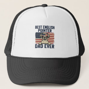 Gorra De Camionero Mejor papá Pointer inglés patriota perrito