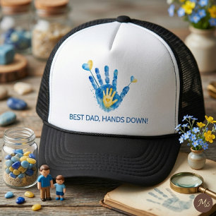Gorra De Camionero Mejor Papá Sin Discusión Regalo de Huella de Mano