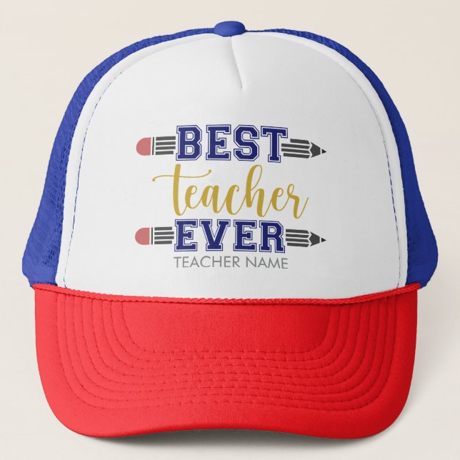 Gorra De Camionero Mejor Profesor Personalizado - Regalo Personalizad (Anverso)