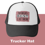 Gorra De Camionero Mejor rosa de polvorientas negras<br><div class="desc">¡Celebren a la mejor mamá del mundo con este elegante sombrero de camionero! Perfecto para los amantes de los animales que con orgullo llevan sus corazones amorosos de felinos en las mangas (¡o en la cabeza!). Ya sea que estés haciendo recados, golpeando el parque, o simplemente pasando el rato con...</div>