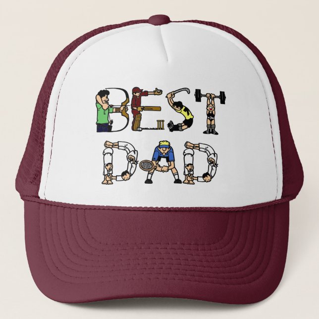 Gorra De Camionero Mejor texto de diversión para deportes de papá (Anverso)