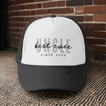 Gorra De Camionero Mejor Tío Moderno Elegante Día Simple del Padre<br><div class="desc">Este diseño sencillo y moderno se compone de una tipografía de san serif.</div>