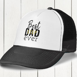 Gorra De Camionero Mejor tipografía de Stepdad Negra y Oro