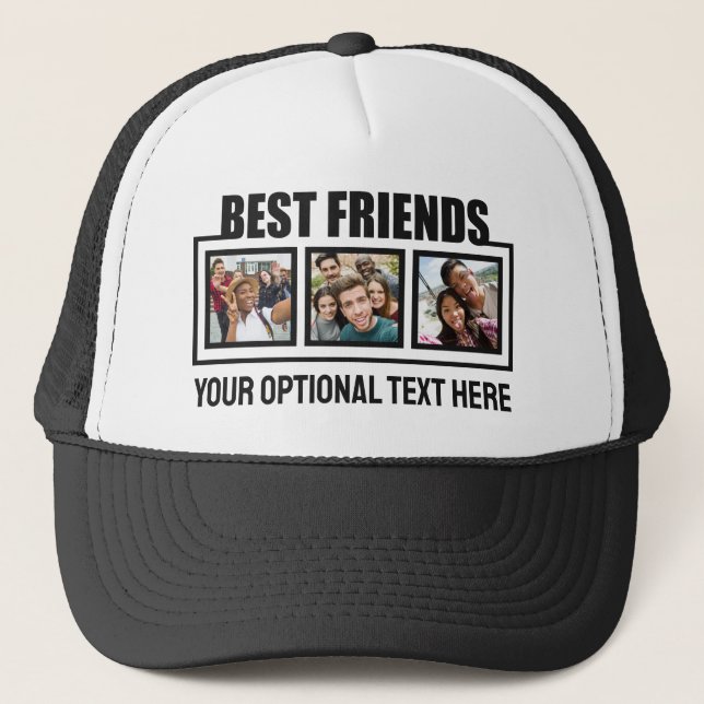 Gorra De Camionero Mejores fotos y texto del personalizado de Amigos (Anverso)