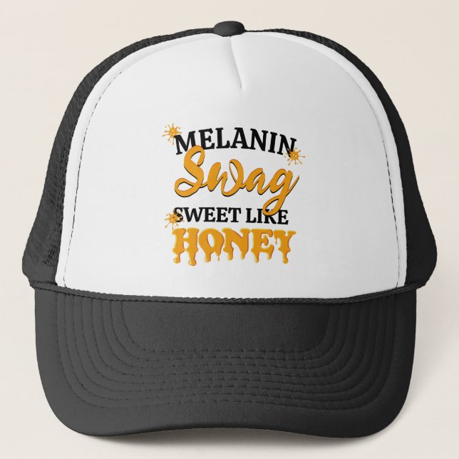 Gorra De Camionero MELANIN Dulce Como Miel (Anverso)