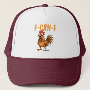 Gorra De Camionero Meme del Gallo Pollo F-Caw-F FCAWF Dicho Divertido