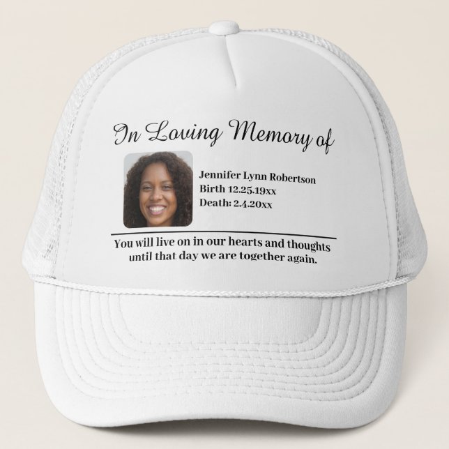 Gorra De Camionero Memorial Añadir foto (Anverso)