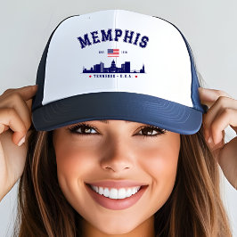 Gorra De Camionero "Memphis TN Embroidered – Classic Skyline