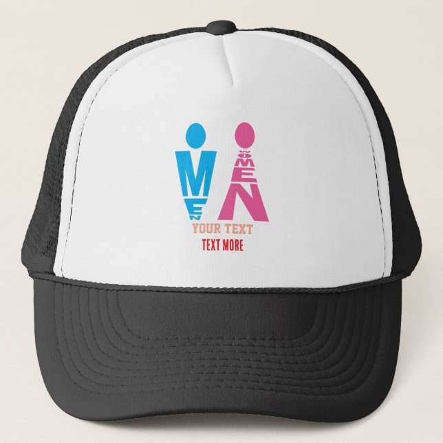Gorra De Camionero Men and Women Typography Icon Design – Bold Pink & (Anverso)