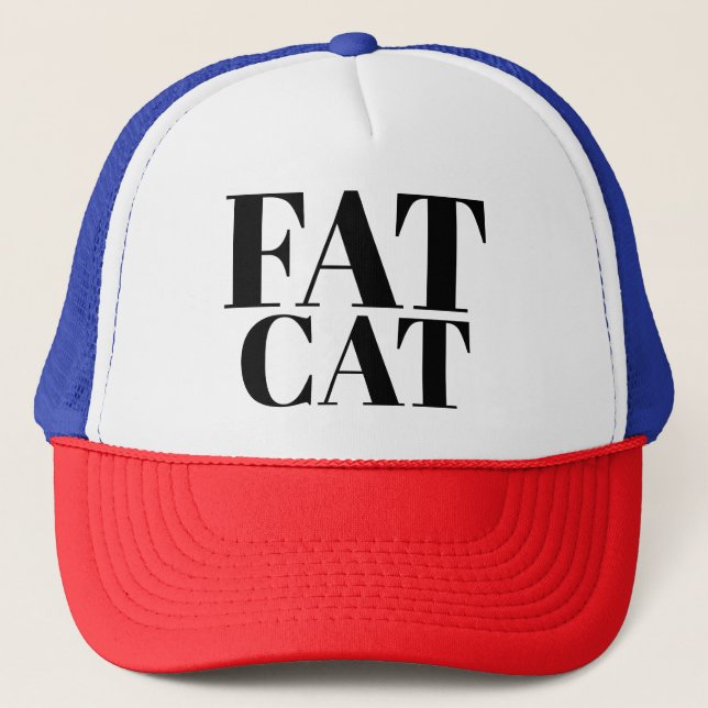 Gorra De Camionero Mens Fashion Funny Novedad Béisbol FAT CAT (Anverso)