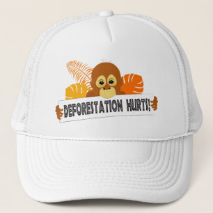 Gorra De Camionero Mensaje de deforestación de protección de orangutá