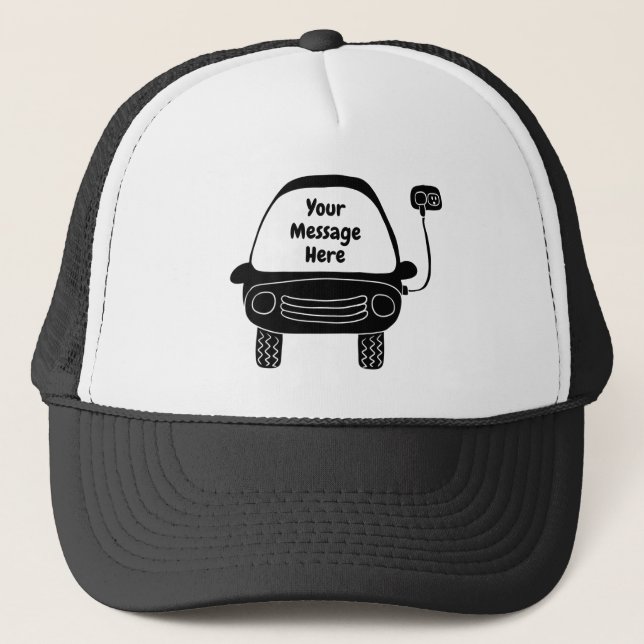 Gorra De Camionero Mensaje de Personalizado de coches eléctricos cúbi (Anverso)