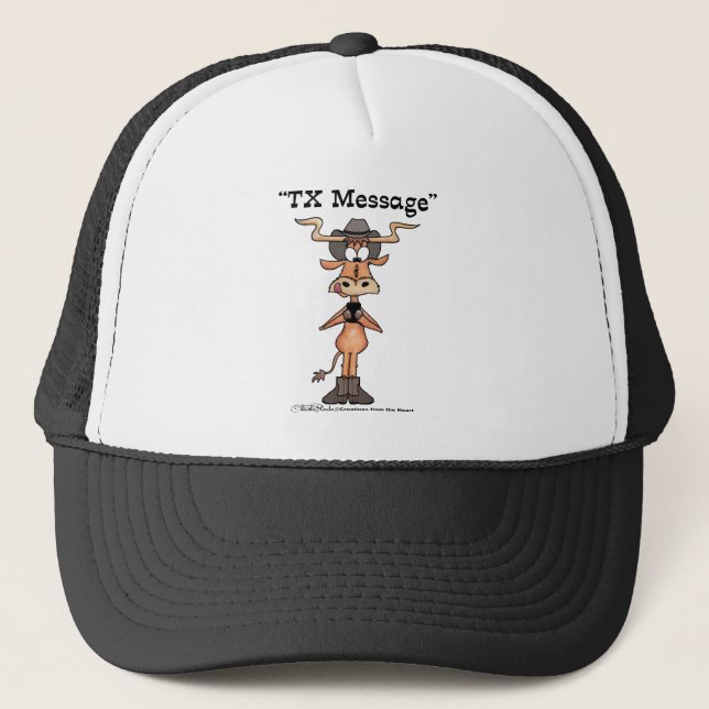Gorra De Camionero Mensaje TX de Longhorn (Anverso)