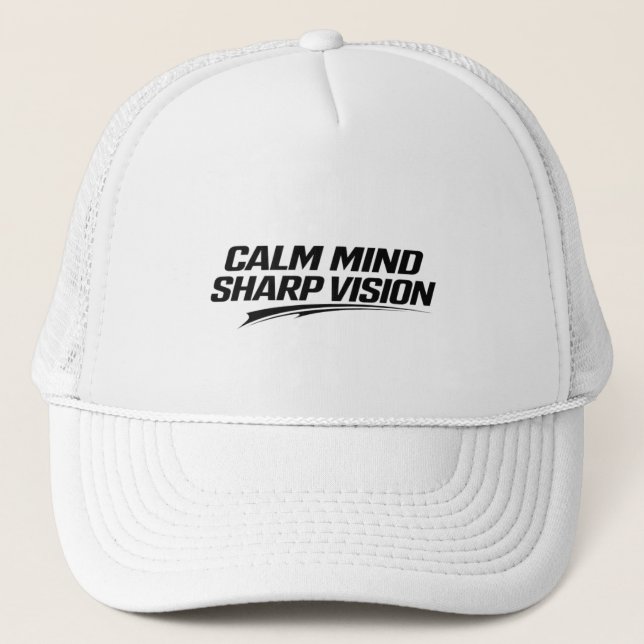 Gorra De Camionero MENTE TRANQUILA VISIÓN AGUDA Minimal Mentalidad de (Anverso)