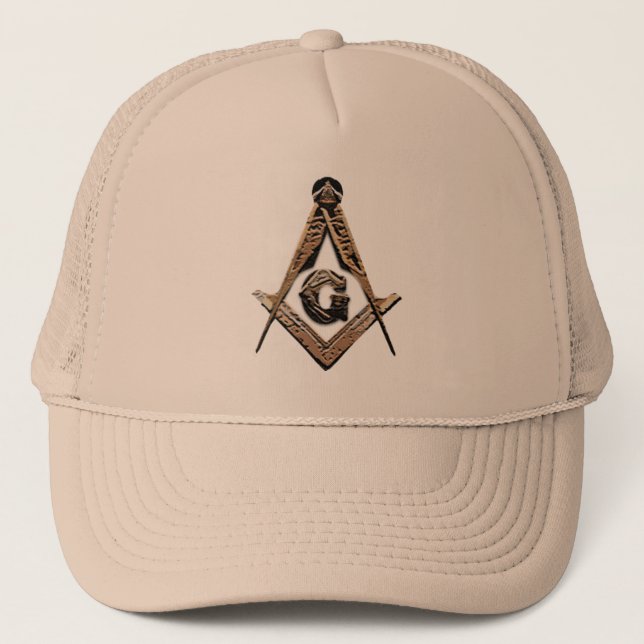 Gorra De Camionero Mentes masónicas (dorado) (Anverso)