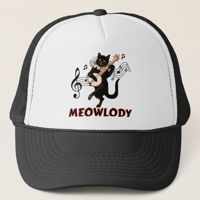 Gorra De Camionero Meolody Cat Music Guitar (Anverso)