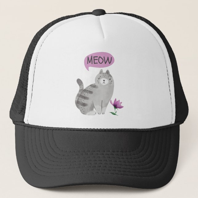 Gorra De Camionero Meow Cat (Anverso)