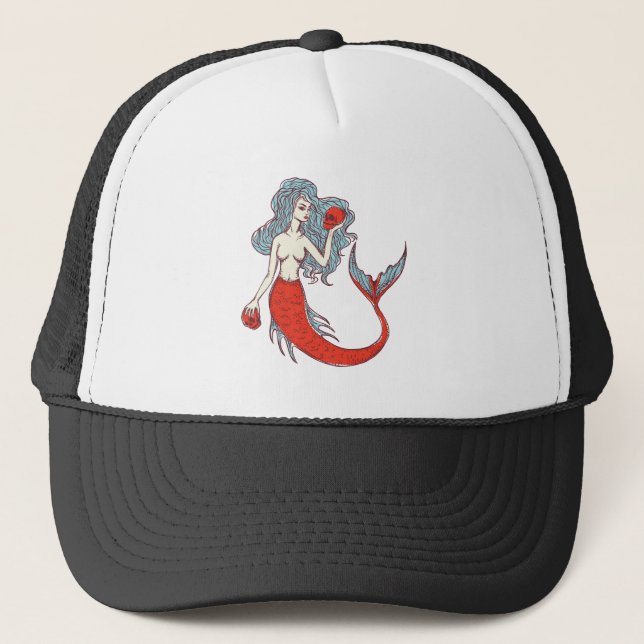 Gorra De Camionero Mermaid and Skulls (Anverso)