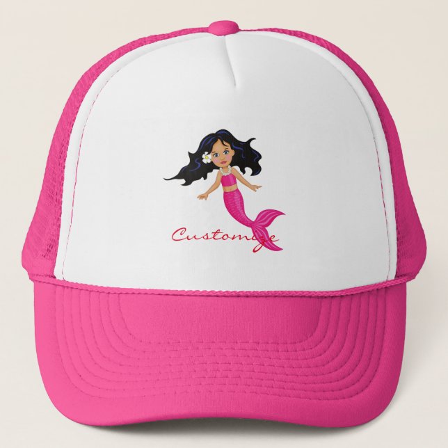 Gorra De Camionero Mermaid Thunder_Cove de cola rosa (Anverso)