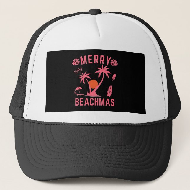 Gorra De Camionero Merry Beachmas Navidades En Julio (Anverso)