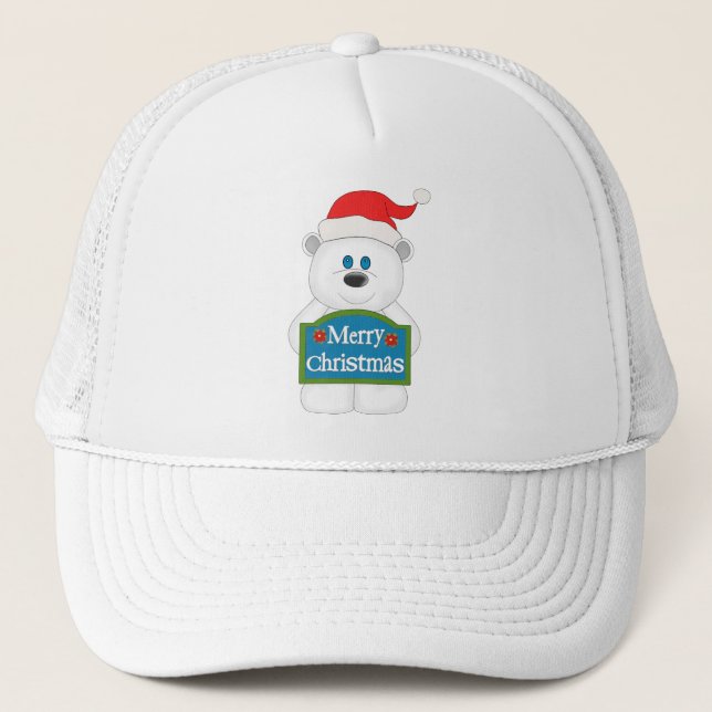 Gorra De Camionero Merry Christmas Teddy Bear Personalizado (Anverso)