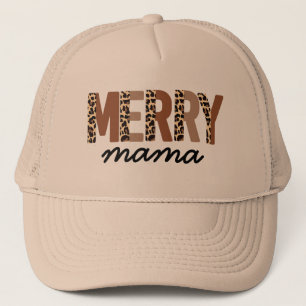 Gorra De Camionero "Merry Mama" Bloque de color moderno Leopard Boho