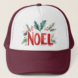 Gorra De Camionero Merry Noel Holiday Holly Mistletoe