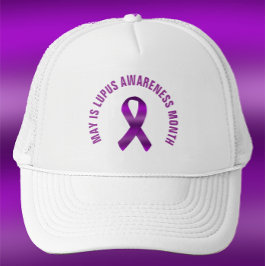 Gorra De Camionero Mes de Conciencia Lupus / Personalizado Cinta Púrp