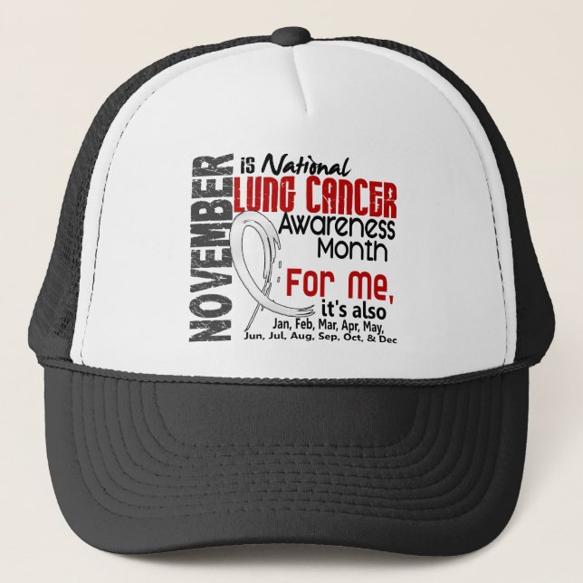 Gorra De Camionero Mes de la conciencia del cáncer de pulmón cada mes (Anverso)