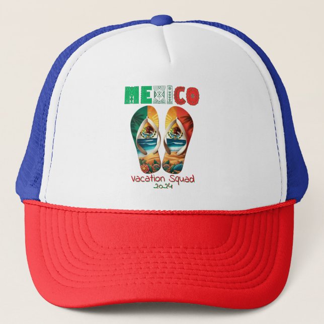 Gorra De Camionero México Flip Flop Vacation Tropical Getaway Design (Anverso)