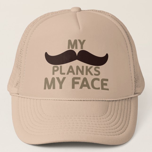 Gorra De Camionero Mi bigote planea mi cara (Anverso)