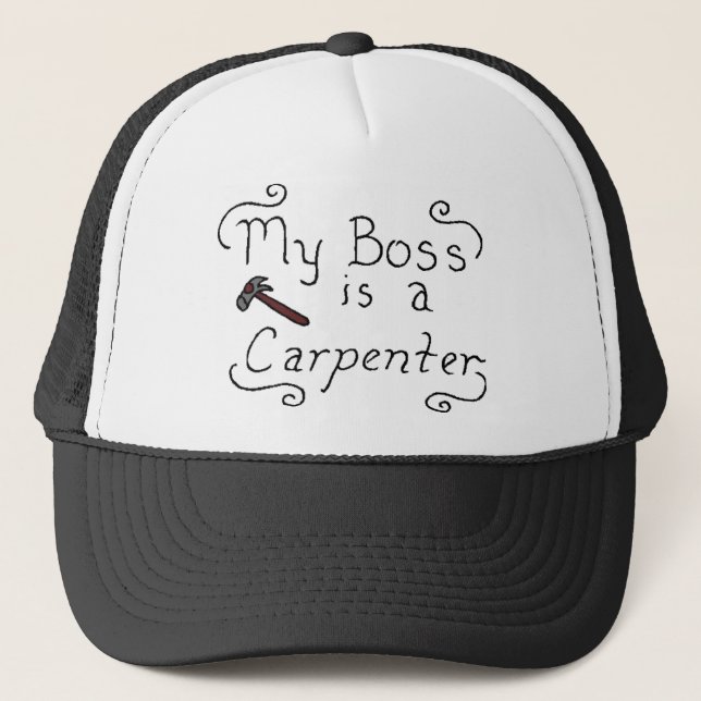 Gorra De Camionero Mi Boss es carpintero judío (Anverso)